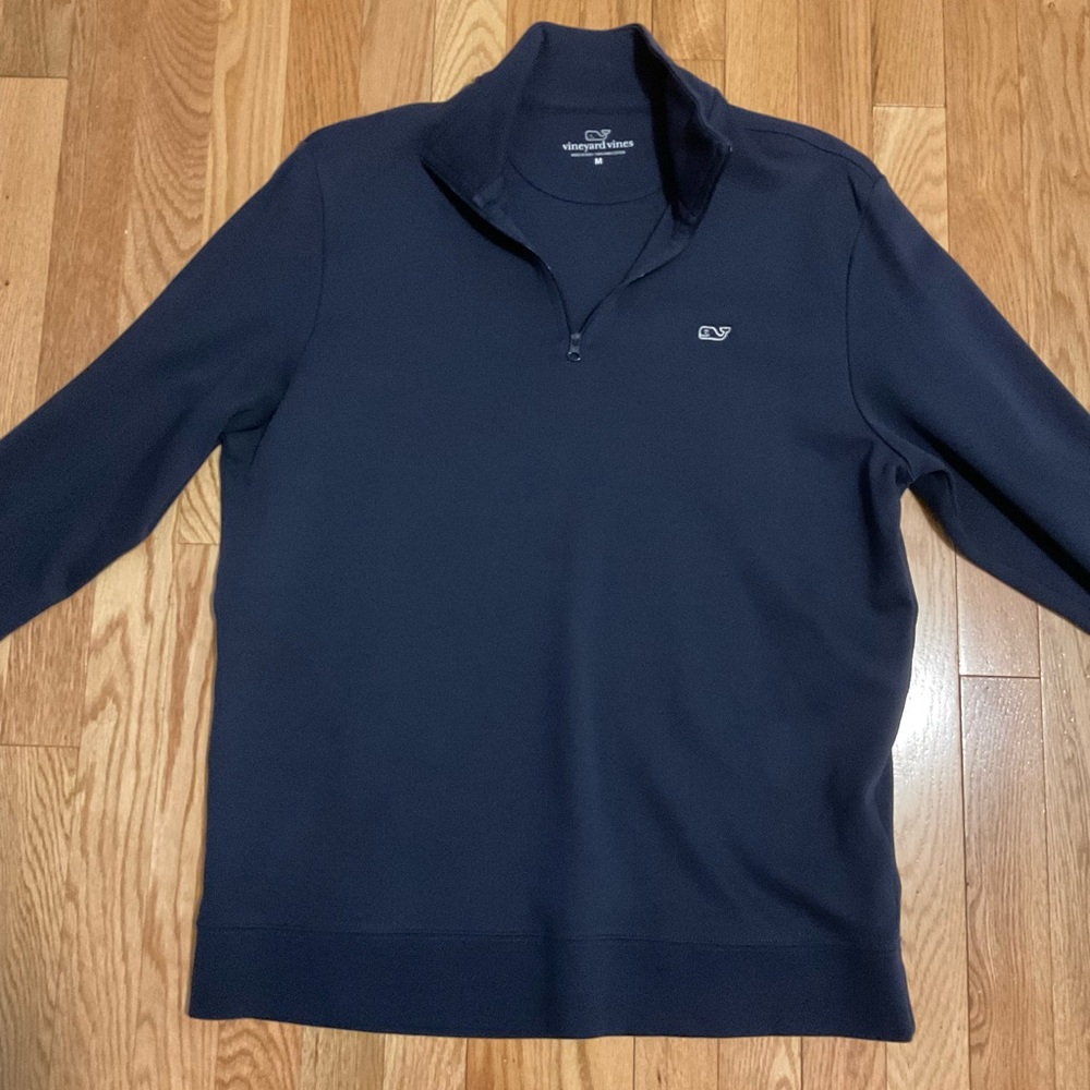 Vineyard Vines Quarter Zip Pullover Sweatshirt M Navy Pima Cotton